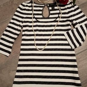 EUC White House Black Market Striped Tunic
